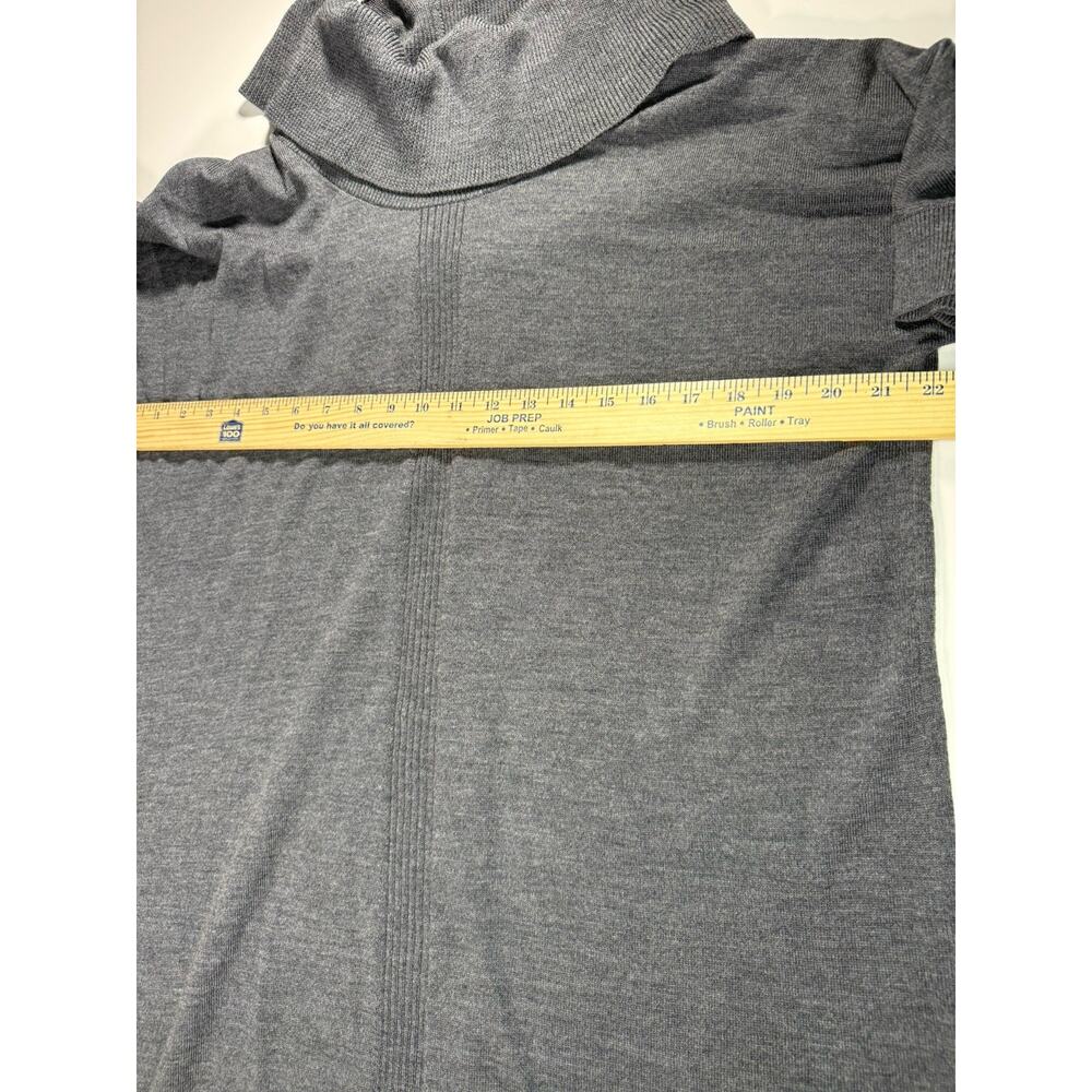 Lands' End women's Large Grey cowl neck merino wool pullover sweater dress - Picture 3 of 5